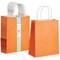 25-Pack Orange Gift Bags with Handles - Medium Size Paper Bags for Birthday, Wedding, Retail (8x3.9x10 In)